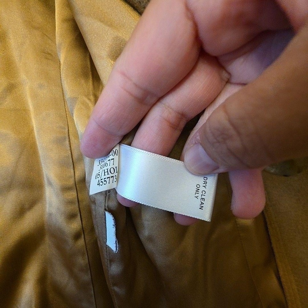 Banana Republic Coat Womens L Brown Wool Single Breasted Overcoat Lined Twill - Picture 8 of 14